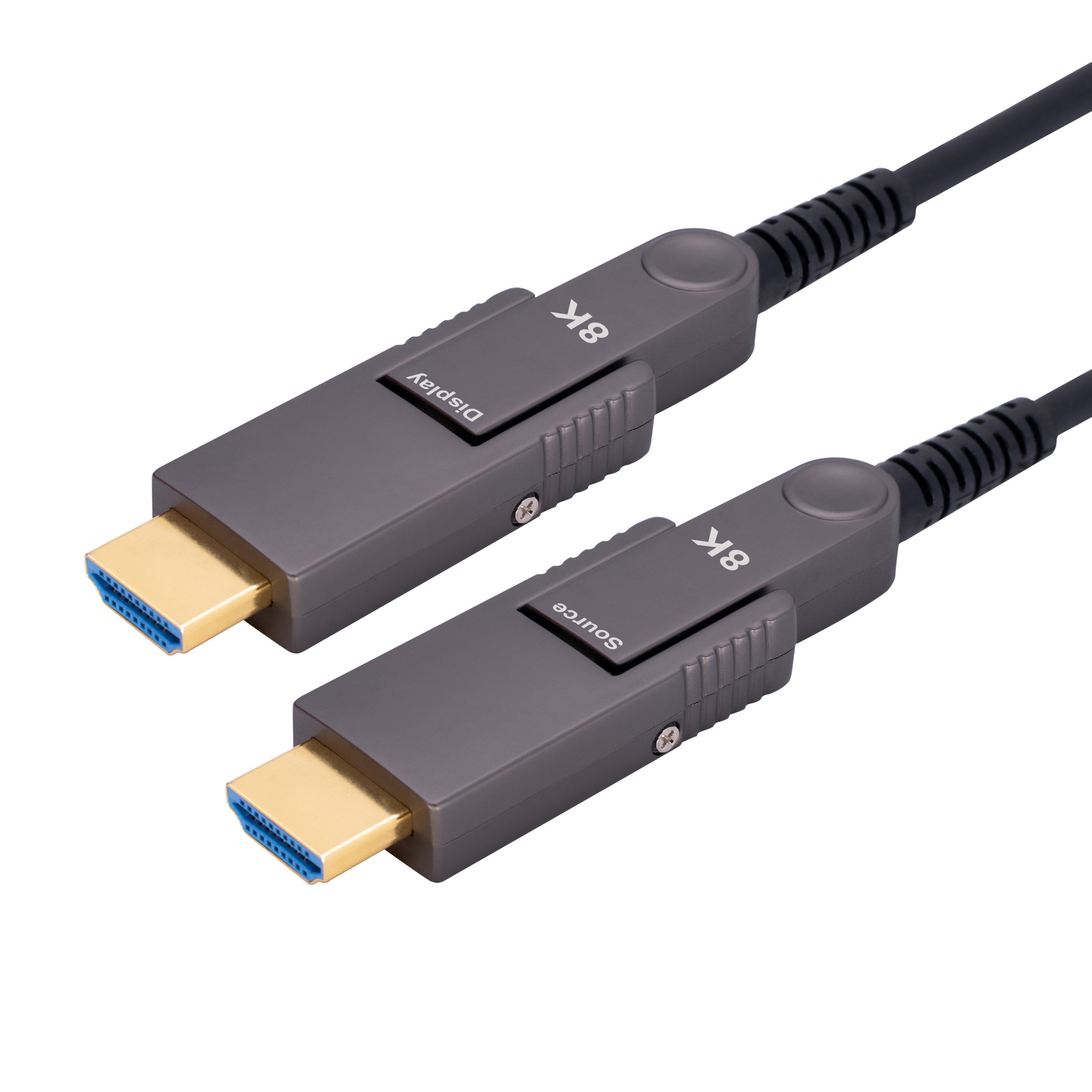 Armored HDMI 2.1 AOC, Type A to Type A Hybrid HDMI 8K Active Optical Cable